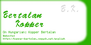 bertalan kopper business card